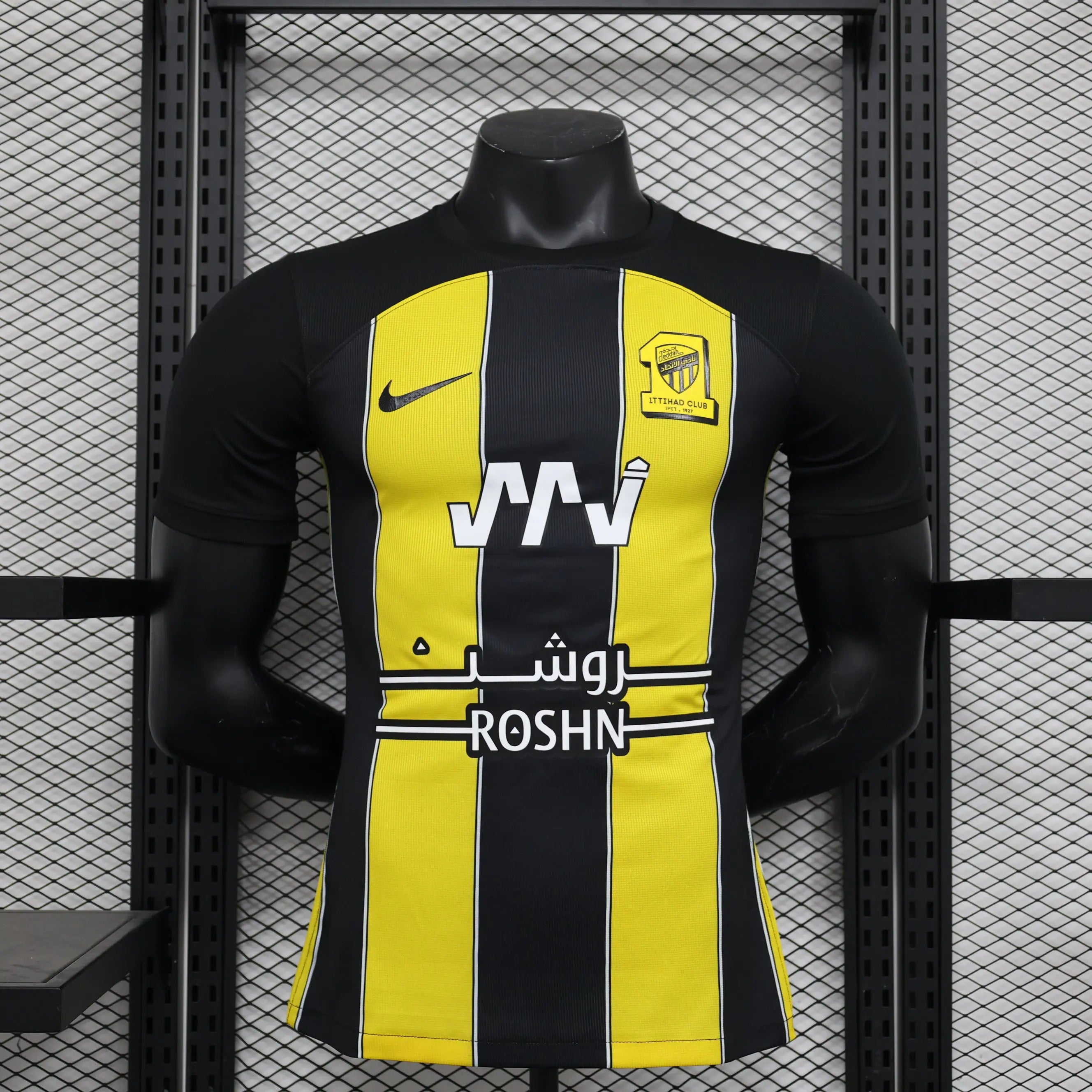 MAILLOT AL ITTIHAD DOMICILE "Noir, Jaune" 2023/2024 YamaKits Foot